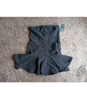 NEW Wild Fable Women's Denim Pleated A-Line Dress Black Size Medium